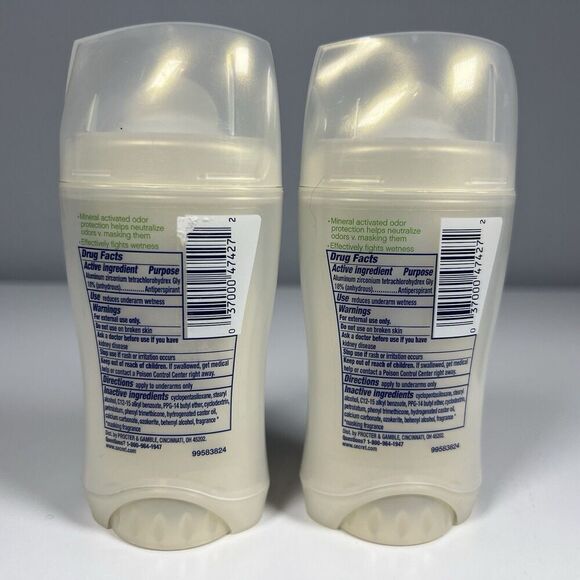 Secret Natural Mineral Unscented Antiperspirant Deodorant Lot Of 2 New Old Stock - Picture 2 of 2